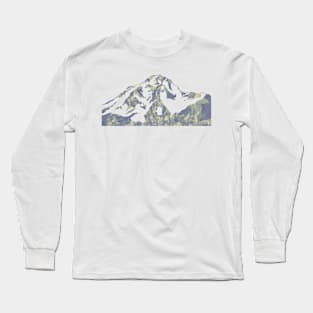 Botanical Indie Glacier Peak Mountain Long Sleeve T-Shirt